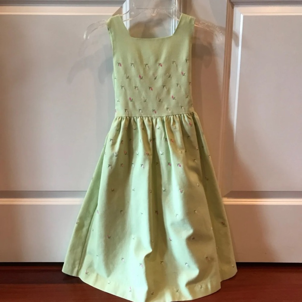Green flower dress